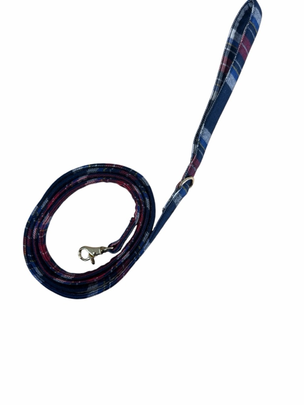 Plaid Navy and Burgundy Dog Leash